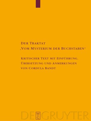 cover image of Der Traktat "Vom Mysterium der Buchstaben"